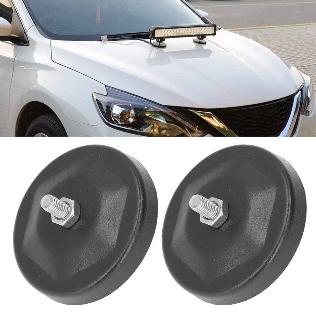 2pcs Magnetic Mounting Base Antiscratch Nondestructive Installation Black Universal for LED Light