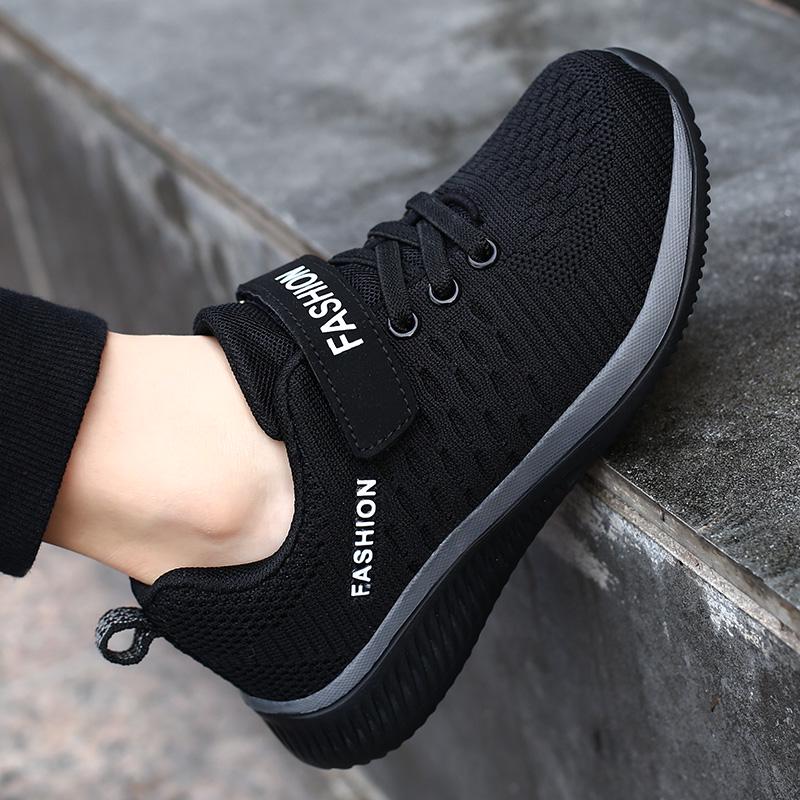 Youth Sports Shoes Summer Flying Woven Breathable Lightweight Mesh Running Sneakers