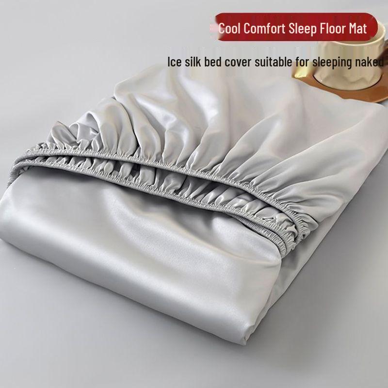 Ice Silk Summer Bed Set: Cool Mat, Mattress Cover & Anti-slip Protector