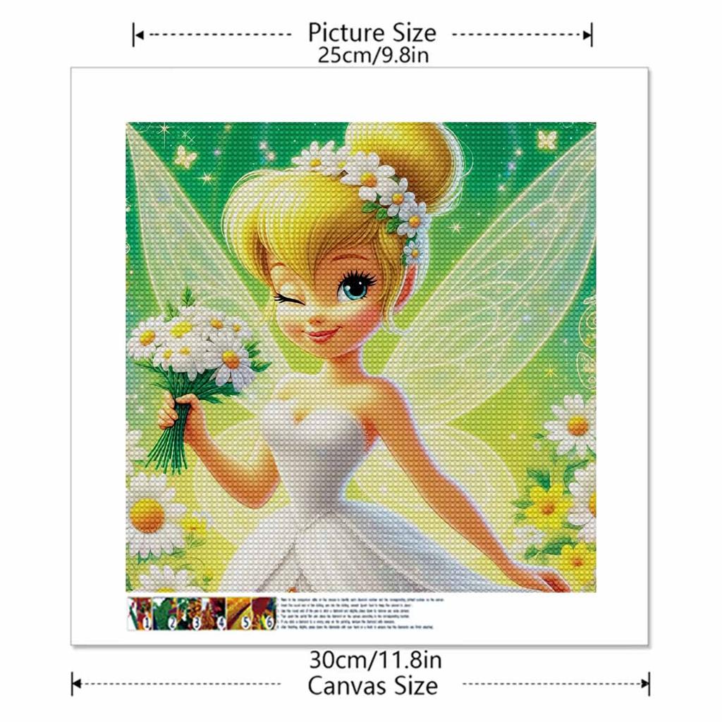 5D DIY Diamond Painting Decorative Fairies and Flowers Full Round Drill Scenery Diamond Embroidery Cross Stitch Kits Home Decor Gift