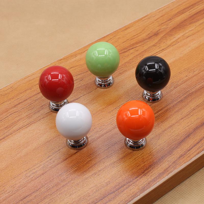Zinc Alloy Ceramic Knob Handle Single Hole Furniture Handles Drawer Cabinet Door European Pumpkin Cartoon