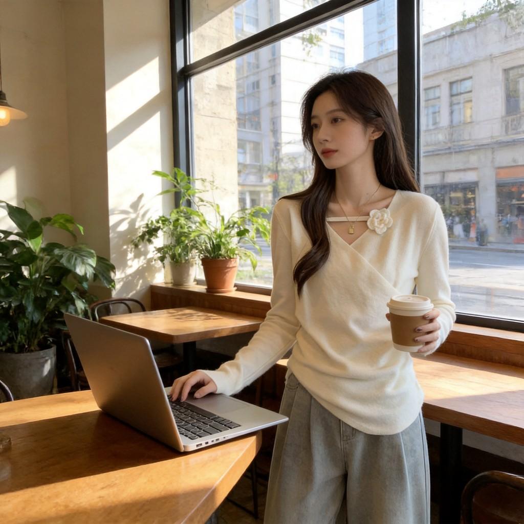 Casual Oversized T Shirt For Women With V Neck And Embroidery For Spring Travel And Yoga