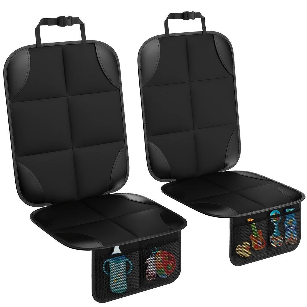 Thicken 600D Fabric Car Seat Protector | Non-Slip Backing, Mesh Pockets, Car Seat Cushion Mat