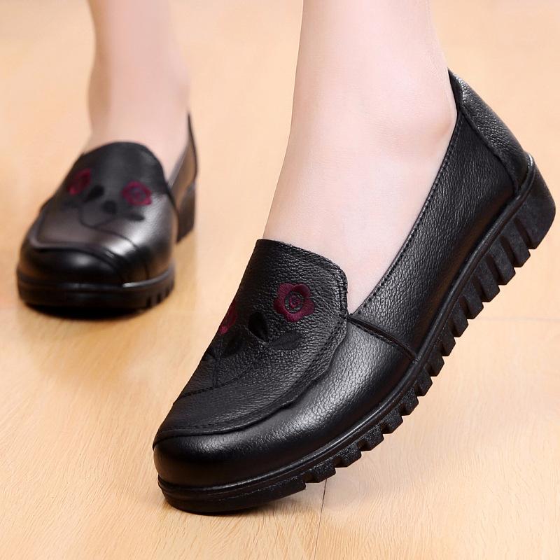 Leather Women's Shoes, Soft-soled, Lightweight Single Shoes, Leather Shoes