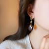 Retro Silver Resin Water Drop Pendant Earrings: Versatile, Light Luxury Studs with a High-End, Sophisticated Appeal.