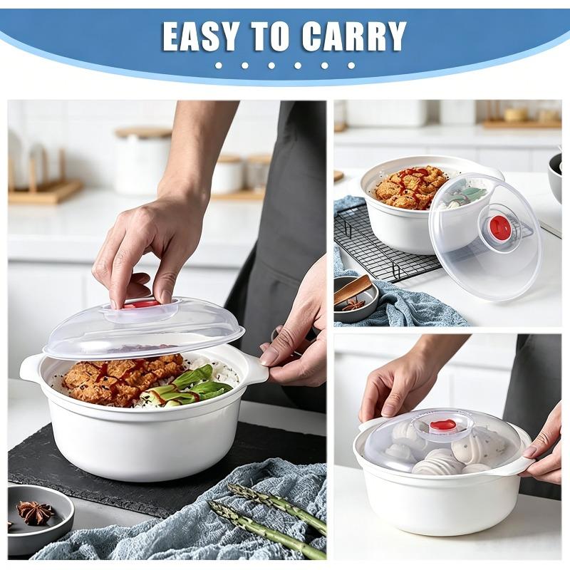 Microwave Heating Bowl Plastic Special Box Heated Fresh-keeping Lid Environmentally Friendly Food-grade Kitchen Tools