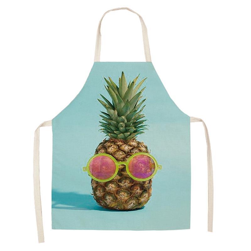 Matlagning Bakförkläde Ny frukt Ananas Köksförkläde Anti-fläckar Linne Kockförkläde för män och kvinnor Rengöringsverktyg