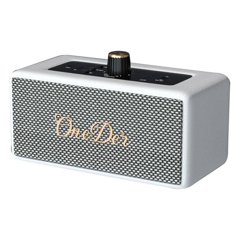 

ONEDER D3 Retro Bluetooth-compatible Speaker Subwoofer HIFI Wireless Speaker White