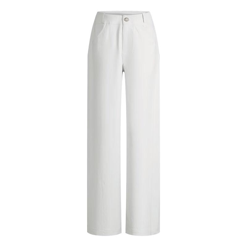 Navigare Women's White Casual Straight-Leg Trousers