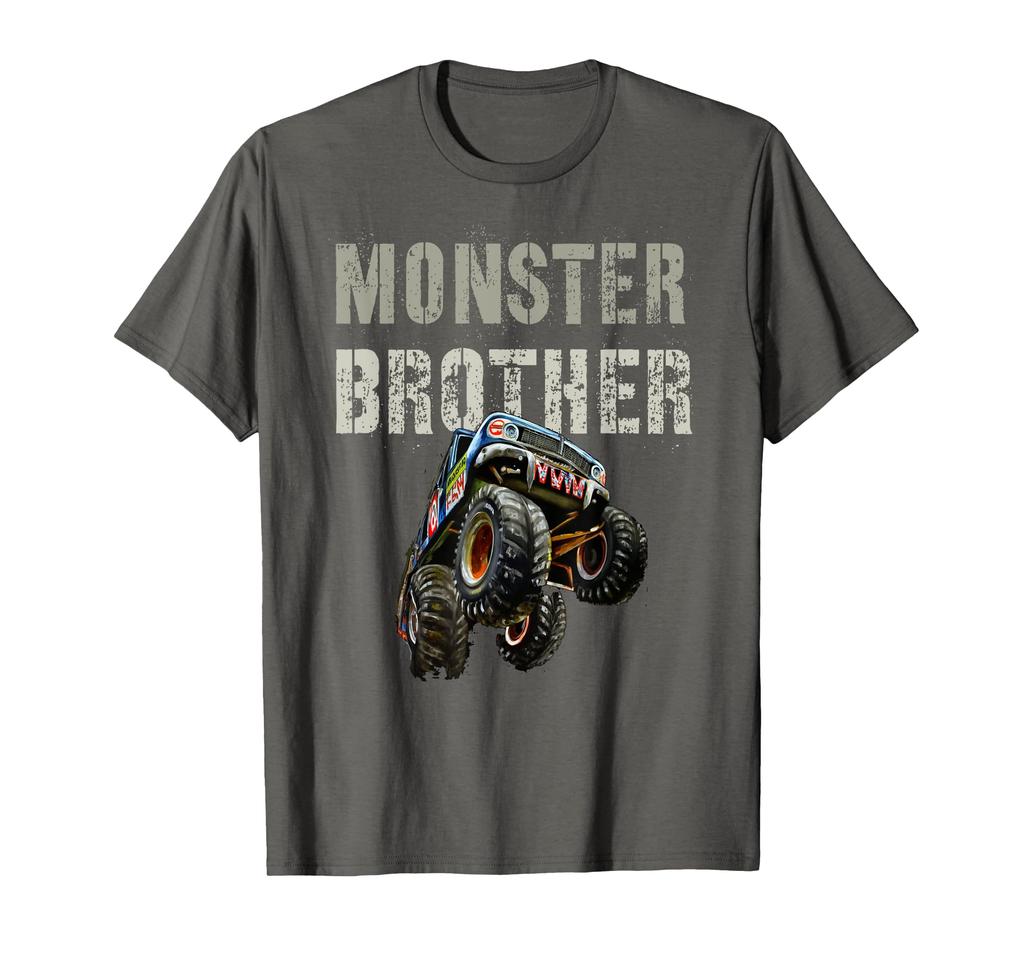 Funny MONSTER BROTHER Cool Truck Birthday Buddy Son Matching T-Shirt