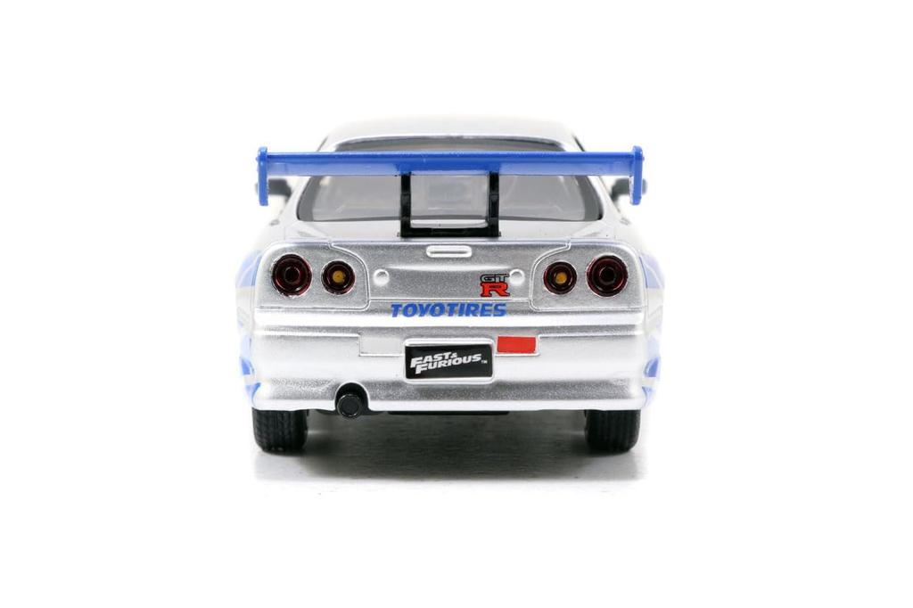 Jada Toys Fast Furious Series Brian Nissan Skyline R34 Silver Blue Twin Pack & 1/32 F&F & (Finished)