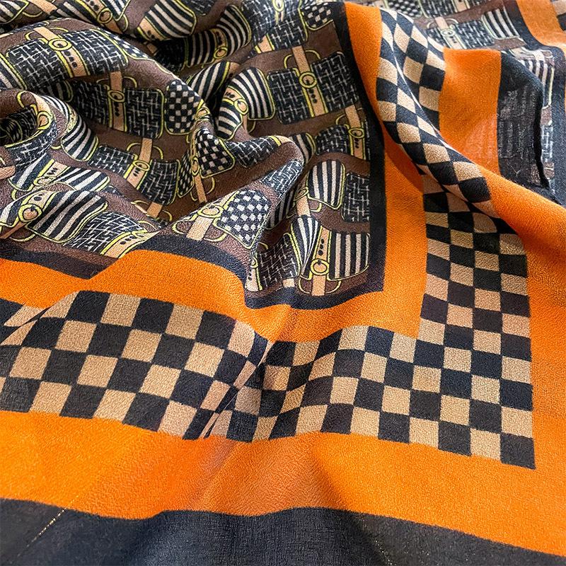1PC 180*90cm Keep Warm New Elegant Luxury Silk Scarf Decoration Shawl Sun Protection With Women Fashion