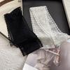 Sweet Flower Lace Neck Strap Dressing Decoration Korean Style Hair Band Neckerchief Transparent Long Ribbon Head Scarf