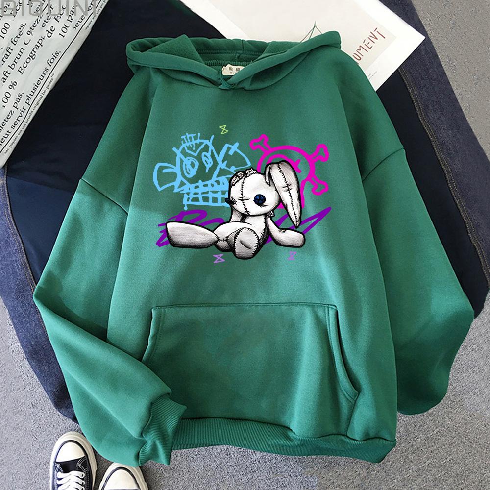 Arcane Jinx Hoodie Monkey Doll Rabbit Graffiti Grunge Style Kpop Clothes Anime Sweatshirt Streetwear Unisex Women Fashion Hoody