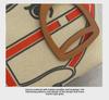 2025 Handmade Genuine Leather & Canvas Tote - Colorful Women's Garden Shopping Bag