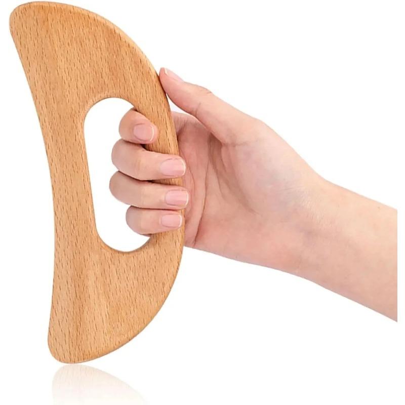 

Natural Wooden Cellulite Massager Full Body Gua Sha Tool for Muscle Scraping and Back Massage - Wood Care