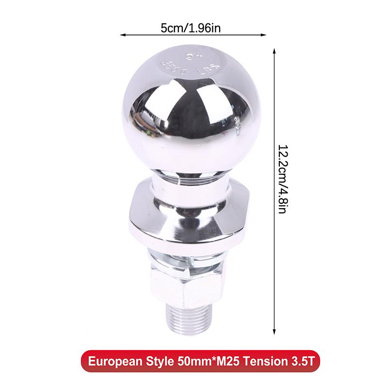 

50Mm Chrome Hitch Mount Tow Ball Shank Dia Capacity Coupling Trailer Parts Rv Camper Caravan Parts Bola De Remolque Con Rosca as the picture
