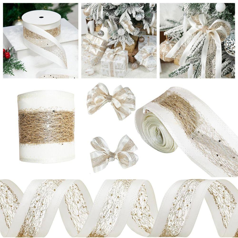 Bow Making Christmas Mesh Ribbon DIY Craft Xmas Tree Ribbon  Christmas Decor