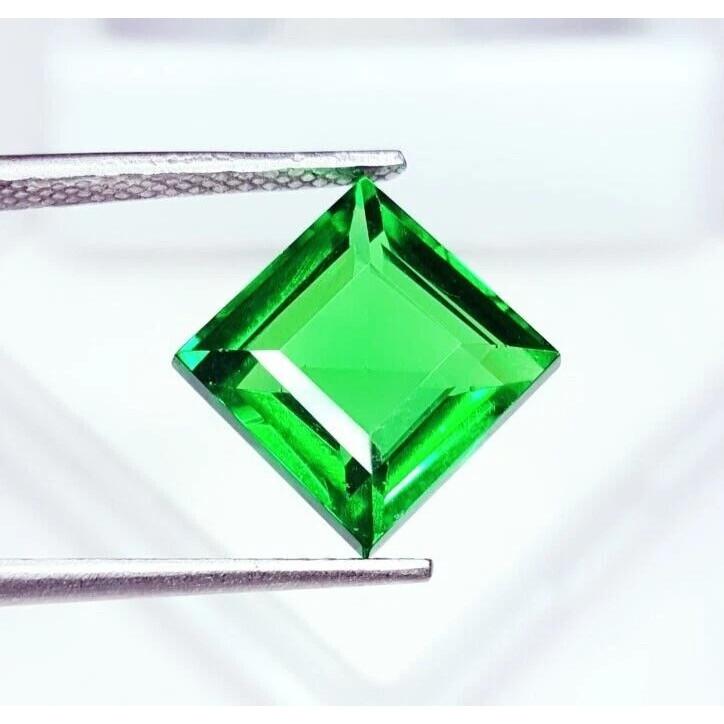 Natural Tsavorite Garnet Green A+ Princess Cut 11-12 Ct Stunning Gemstone