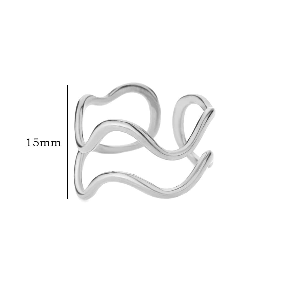 Minimalist Stainless Steel Line Open Rings For Women Gold Wedding Aesthetic Ring Designer Jewelry Accessories BFF Anillo
