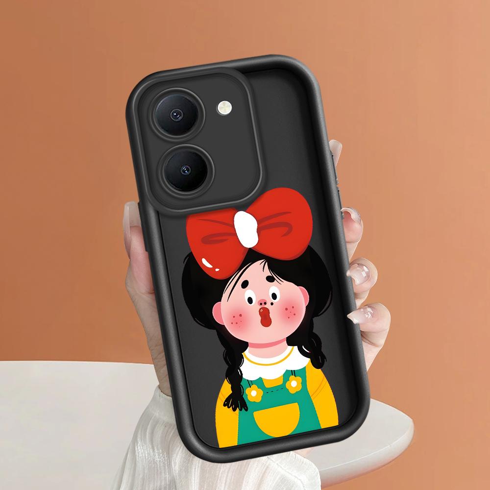 Soft Silicone Square Ladders Cartoon Pattern Full Cover Camera Protection Shockproof Case for iPhone Infinix Tecno Vivo