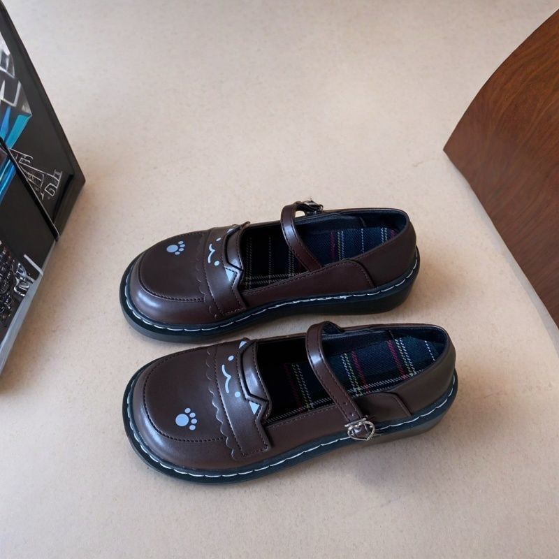 

Милый котенок лолит маленькие кожаные туфли на плоской подошве мягкие для девочки студентки универсальные мэри форма одинарные туфли коричневый ло 40