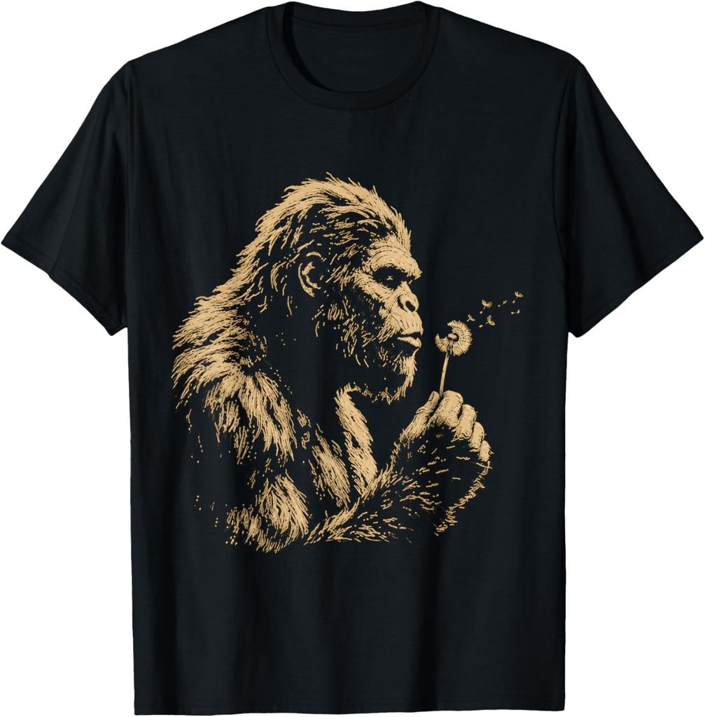 Bigfoot Blowing Dandelion Vintage Sasquatch Design T-Shirt unisex T-Shirt
