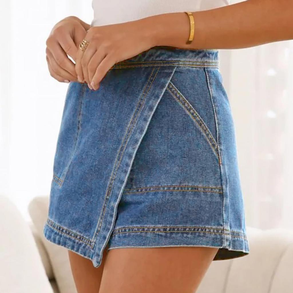 Dámské barevné džíny Stretch Slim Fit Distressed Denim Shorts