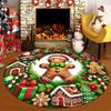 1pc Christmas Round Rugs: Santa, Snowman, Tree Designs - Festive Home Decor ,Christmas round carpet decoration..