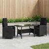 Outdoor Table Set 3 pcs Black Poly Rattan