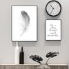 Text Feather Minimalist Canvas Wall Art Print Poster Decorative Nordic Black White Pictures Modern Paintings for the Living Room