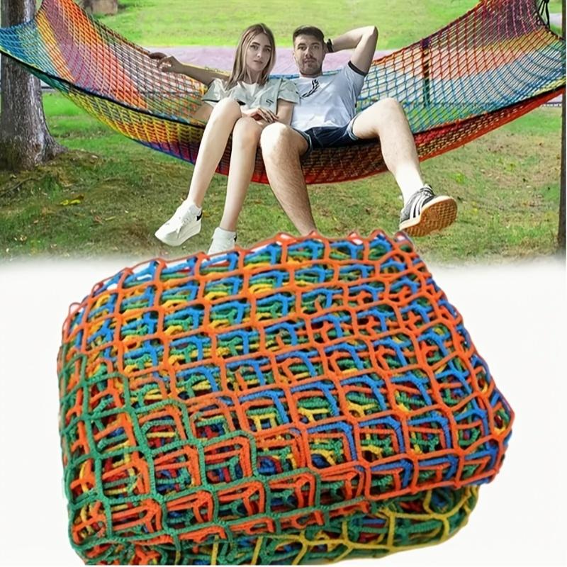 Climbing Net Double Layers Playground Safety Net For Kids Multicolored Climbing Cargo Net For Tree House Obstacle Training Yard Set