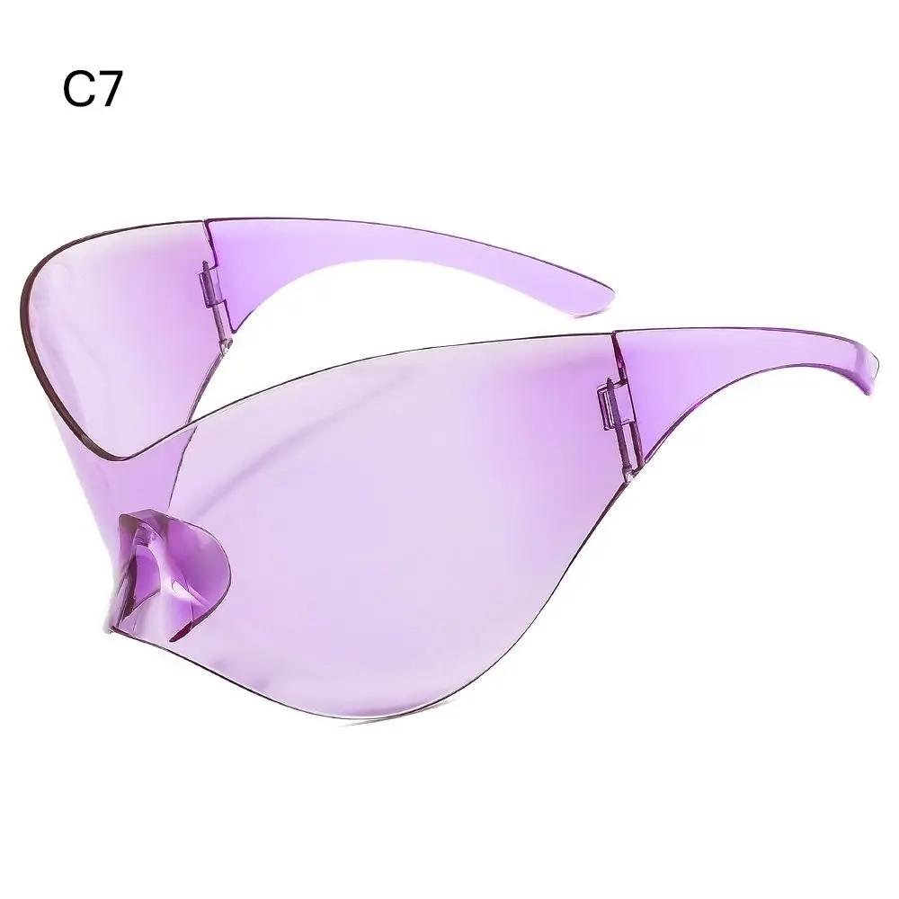 

Silver Punk Oversized Sports Sun Glasses Shades for Men Women Futuristic Sunglasses Y2K Sunglasses Wrap Around