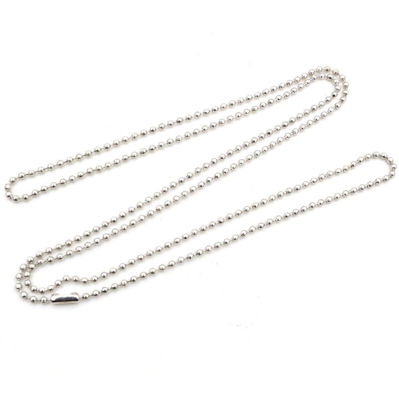 5pcs 1.5 2.0 2.4mm Length 65cm Gold Bronze Silver Colors Plated Ball Beads Chain Necklace Bead Connector For Charms Base Tray