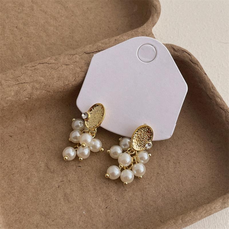 

Жемчужные серьги с бахромой модные овальные серьги-пусеты серьги с высоким темпераментом легкой роскоши женщины