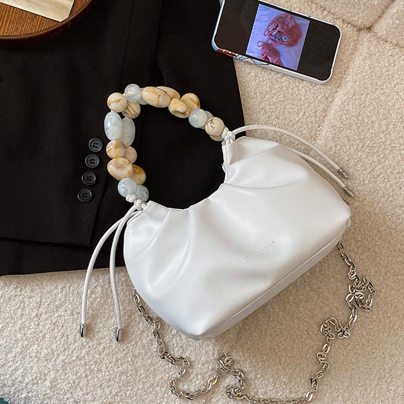 

Chic And Simple Medium Size Crossbody Bag With Car Line Decoration білий