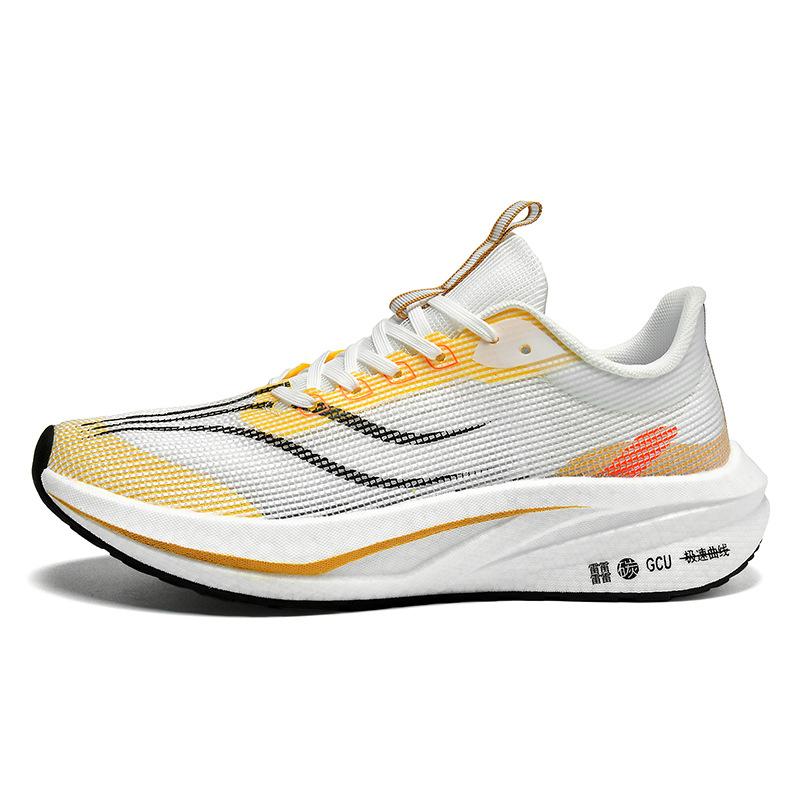 Feidian 4C Carbon Board Running Shoes Popcorn High-quality Running Shoes Luminous Casual Shoes Men's and Women's Sports Shoes Ultra-light and Breatha