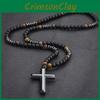 Obsidian Tigerauge Hämatit Kreuz Perlenkette Für Männer Modeaccessoire