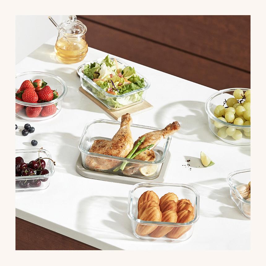 Corelle Coordinates Glass Food Storage Container 5p BPA Free