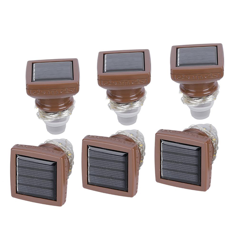 6PCS 20LED Solar String Lights Waterproof Wine Bottle Cork Lamp for Wedding Party Decoration