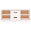 Vidaxl Szafka Pod Tv, Biała, 100X34X40 Cm, Lite Drewno Sosnowe