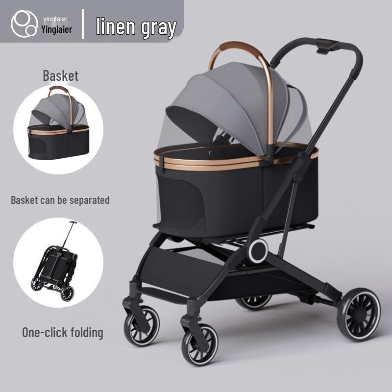 Lightweight Foldable Pet Stroller for Small Dogs & Cats