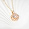 Flower Shape Pendant Necklace for Women Golden Stainless Steel Clavicle Chain Wedding Party Daily Wear Jewelry Accessories