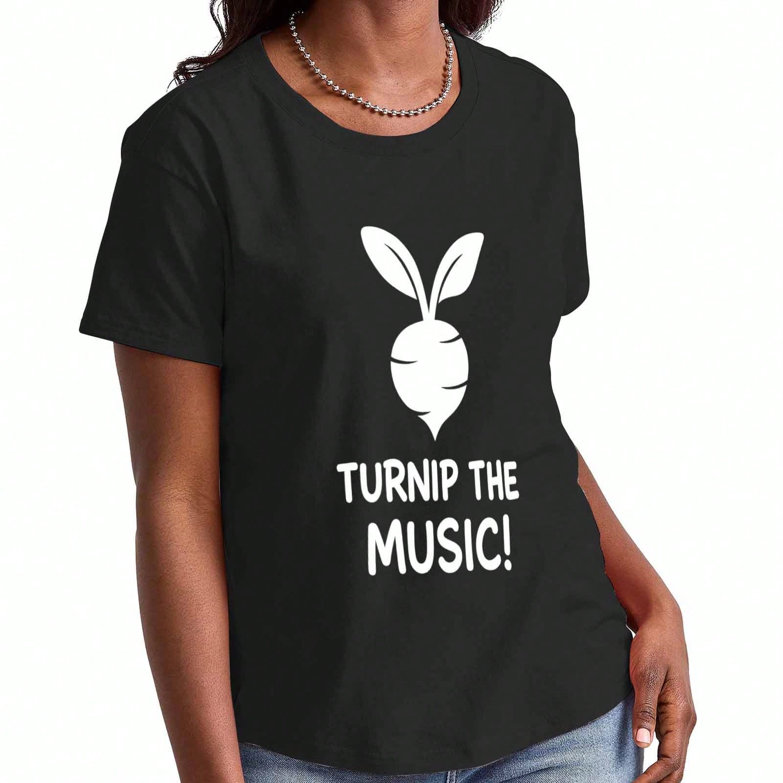 Turn Up The Music Wounisex s Cotton T Shirt, Premium Cotton Graphic, Durable, Casual And Fashionable. Featuring Turn Up The Music, Ignore The News Quo S разноцветный