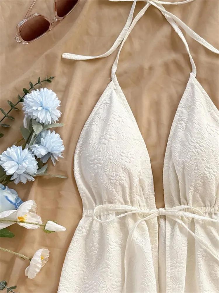 Tank Top phumee Halter Neck Backless Beige A2509