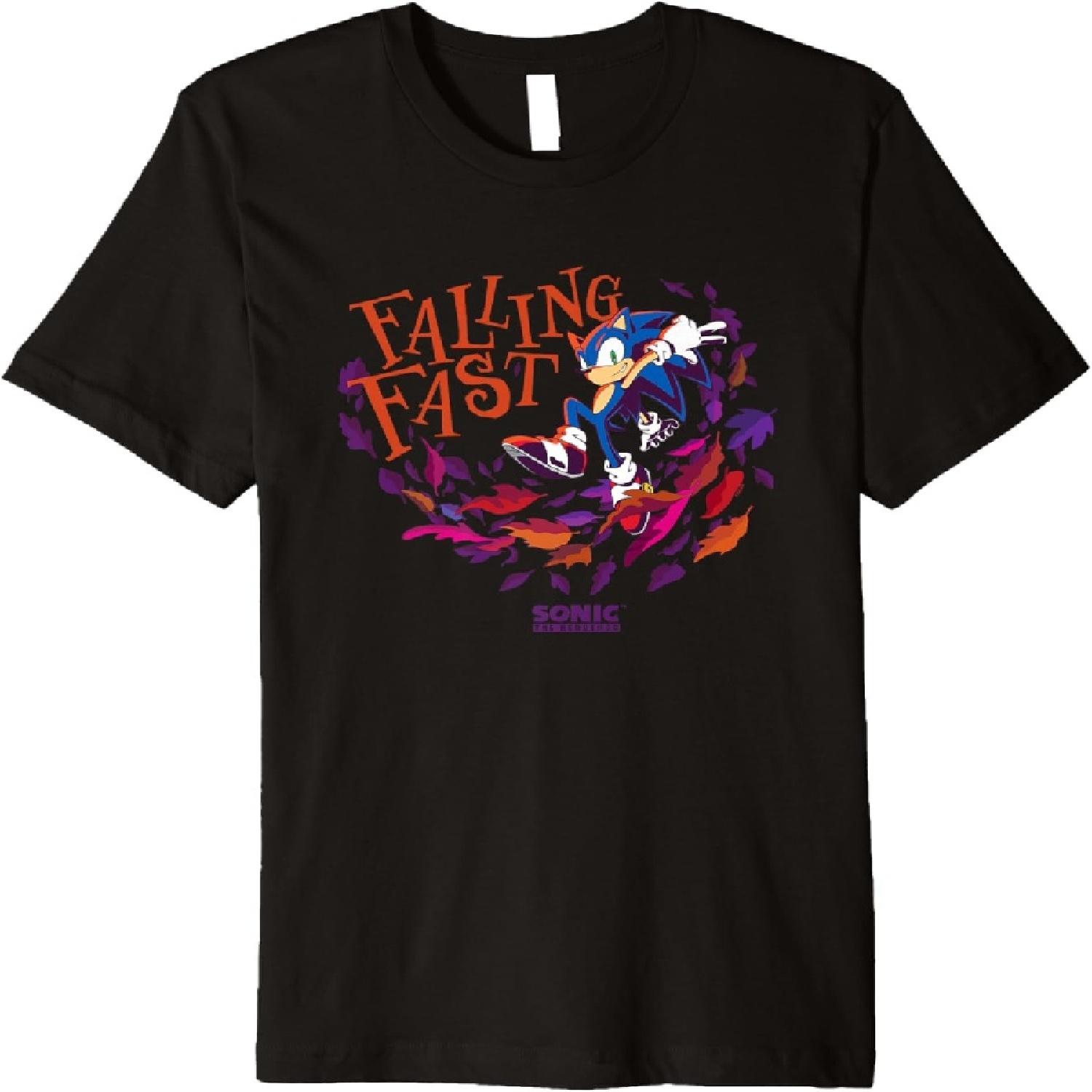 

Sonic The Hedgehog Falling Fast Leaves In Autumn Logo Premium T-Shirt XXXXXL різнокольоровий