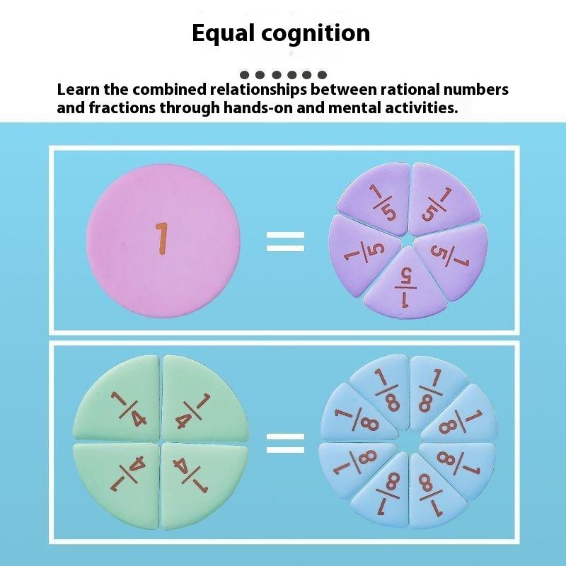1 Set Kids Magnetic Fraction Tiles & Fraction Circles Math Manipulatives For Elementary Magnetic Fraction Educational Puzzle Toy