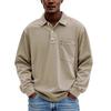 New men's long-sleeved shirt casual versatile simple loose button-down polo shirt