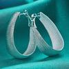 U Shape Mesh Earrings Silver Dangle Jewelry