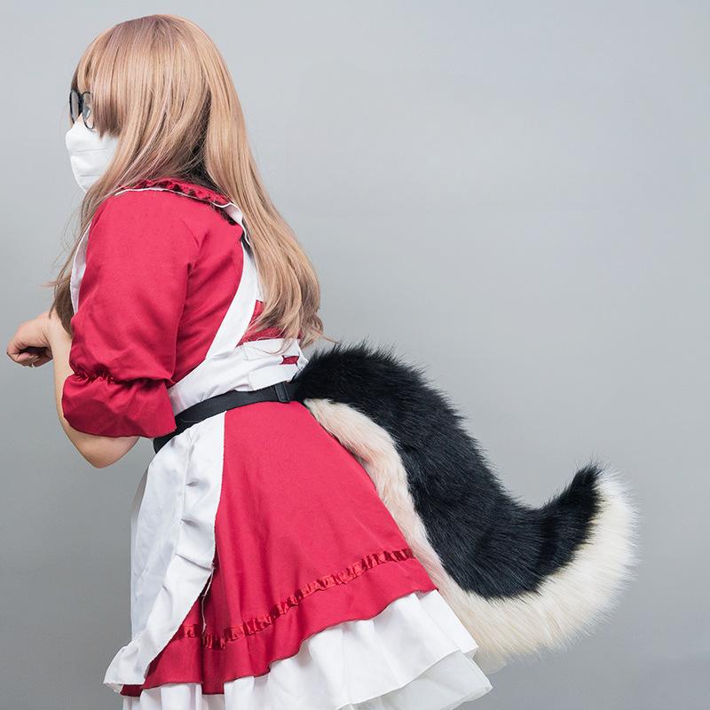 Moon Wolf Tail JK Girl Cosplay Accessories Faux Fur Wolf Tail Women Lolita Furry Cosplay Animal Tails Halloween Party Role Play